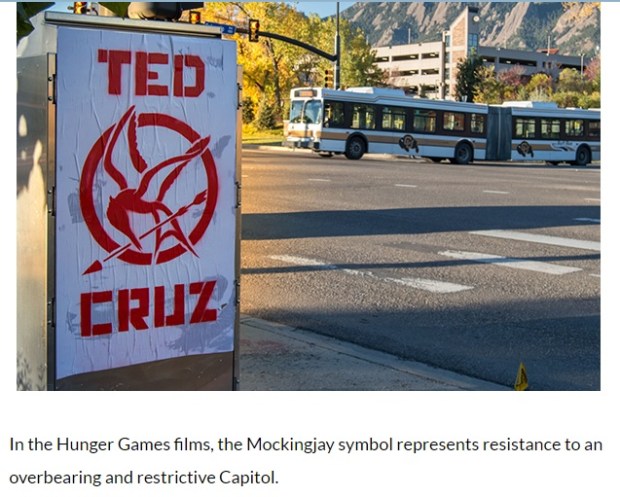 Ted Cruz Street Art Appears Everywhere Around University of Colorado at Boulder before&nbsp;Debate